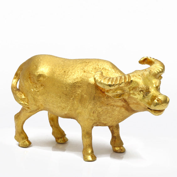 中古】 金工芸品 水牛 牛 丑 置物 インテリア 開運 約68.3g【AN