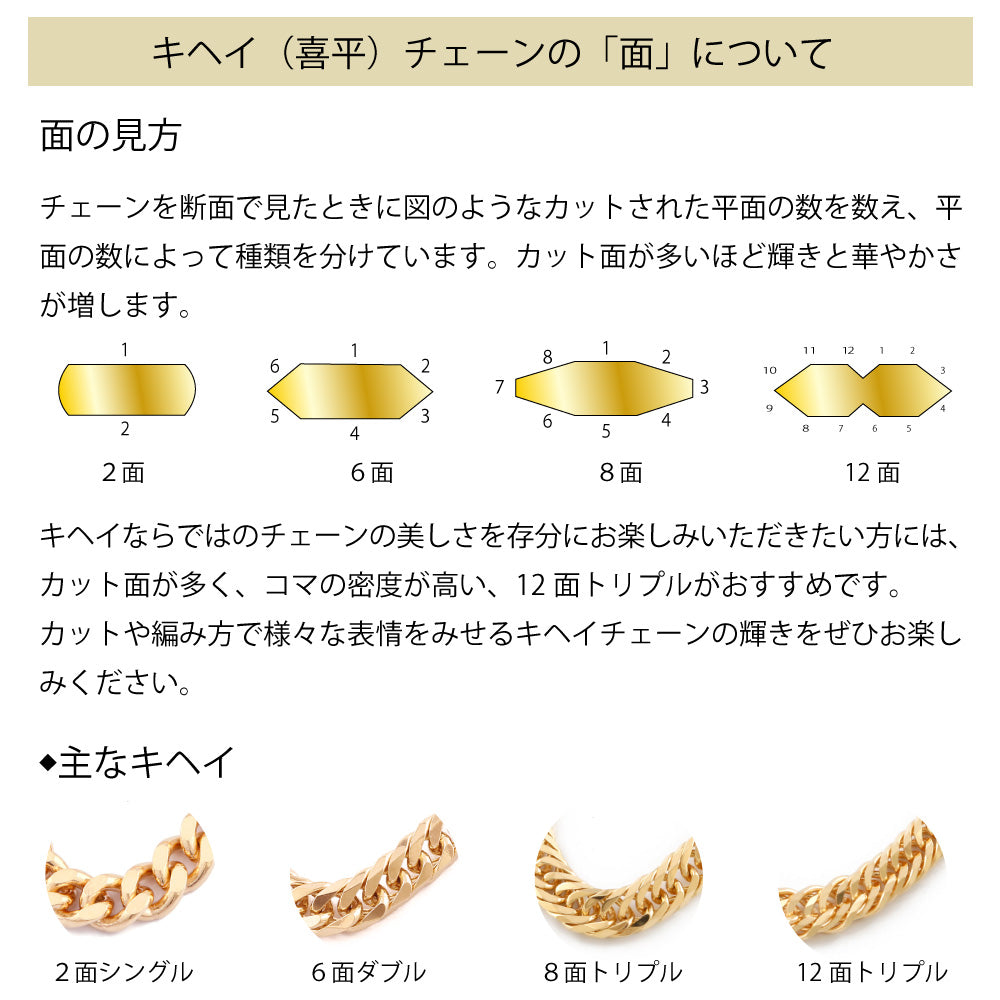 喜平 ネックレス 約30g 8面トリプル 8DCT 60cm 留め具中折れ式