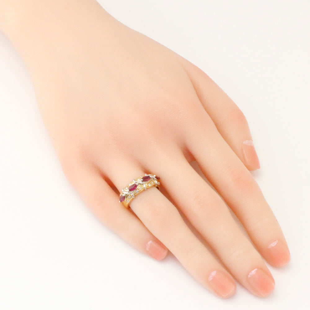 リング 指輪 11号 18金 K18イエローゴールド ルビー 0.70ct 