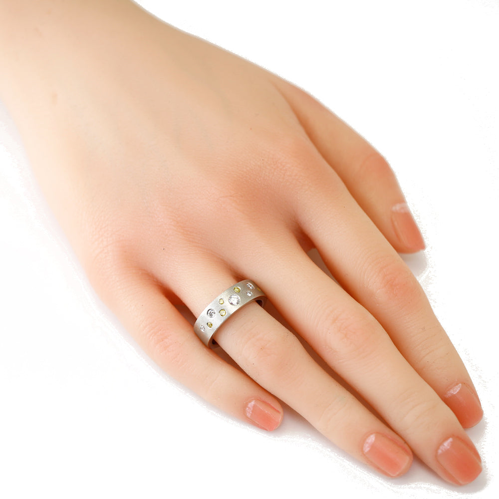 リング 指輪 14.5号 つや消し Pt900プラチナ ダイヤモンド 0.24ct