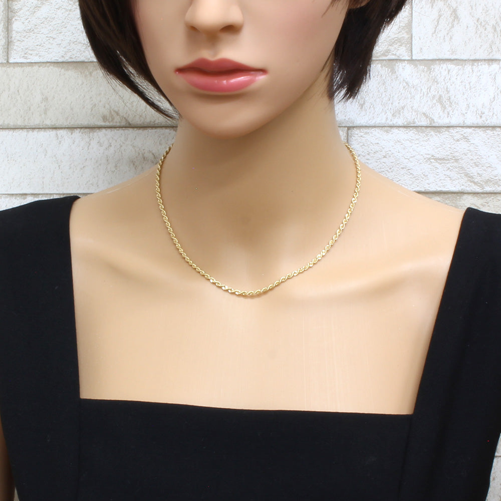【本物保証・極美品】18金 K18 ロープチェーンネックレス パイプロープネックレス K18 幅8mm 45cm ロープ チェーン