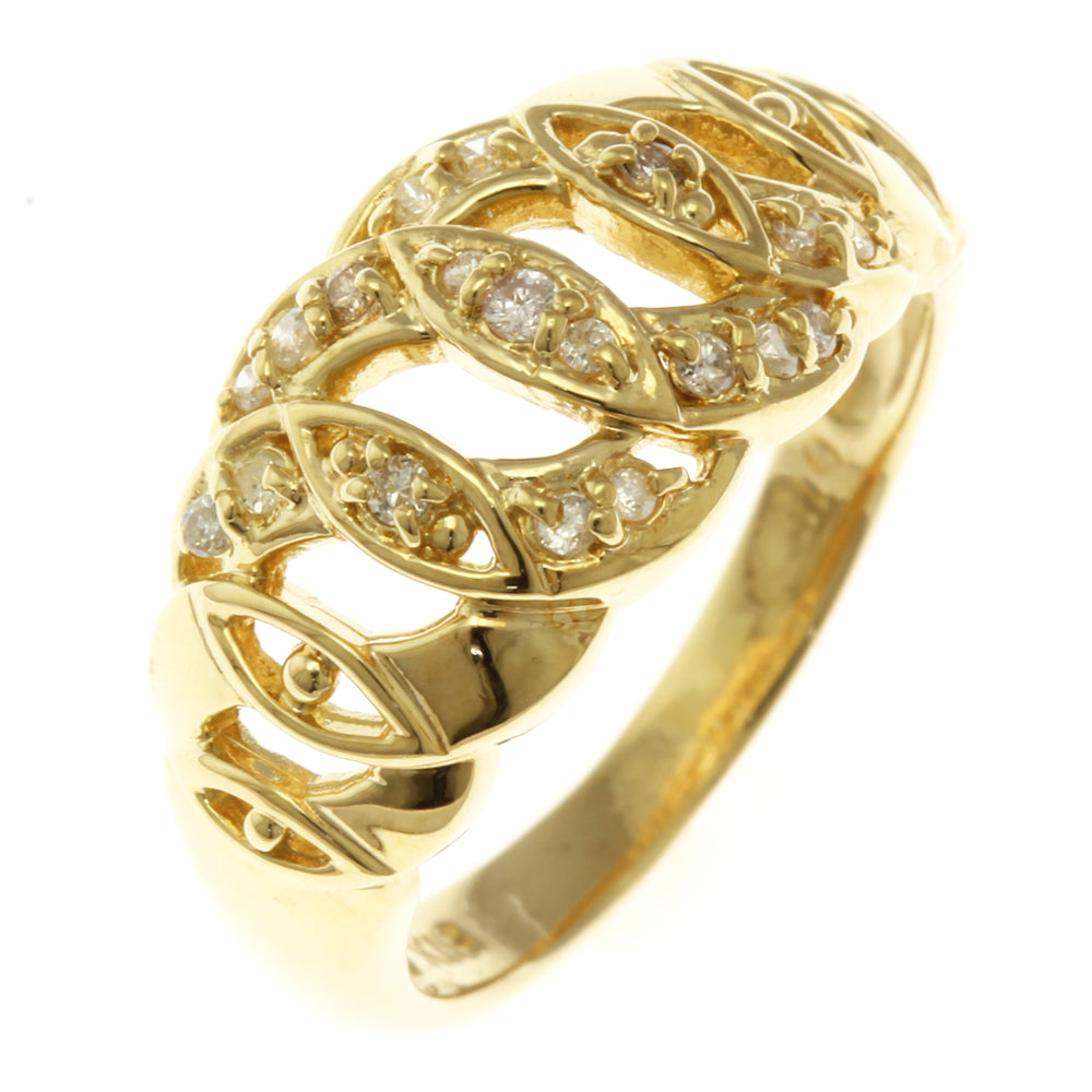 リング・指輪 11号 18金 K18イエローゴールド ダイヤモンド 0.15ct