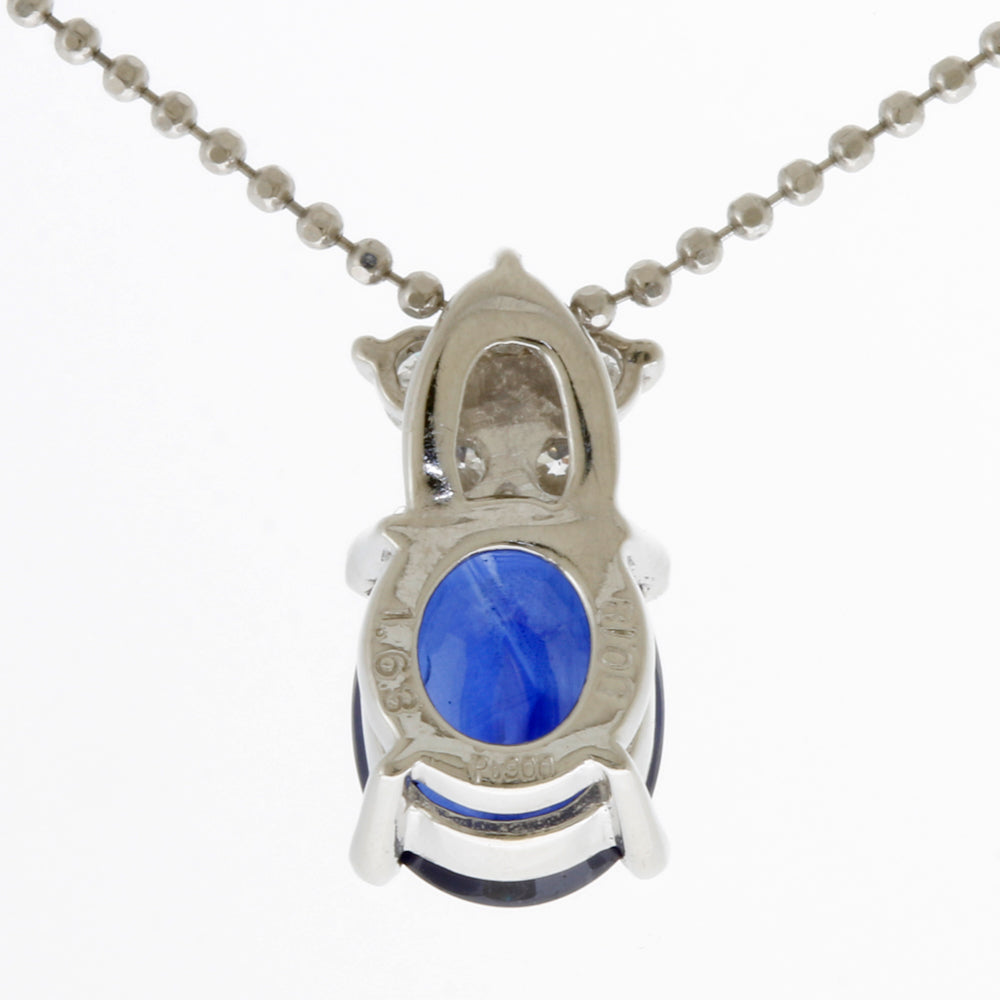 プラチナ ネックレス pt850 花　ダイヤモンド ネックレス 花 フラワー Pt850プラチナ サファイア 1.63ct