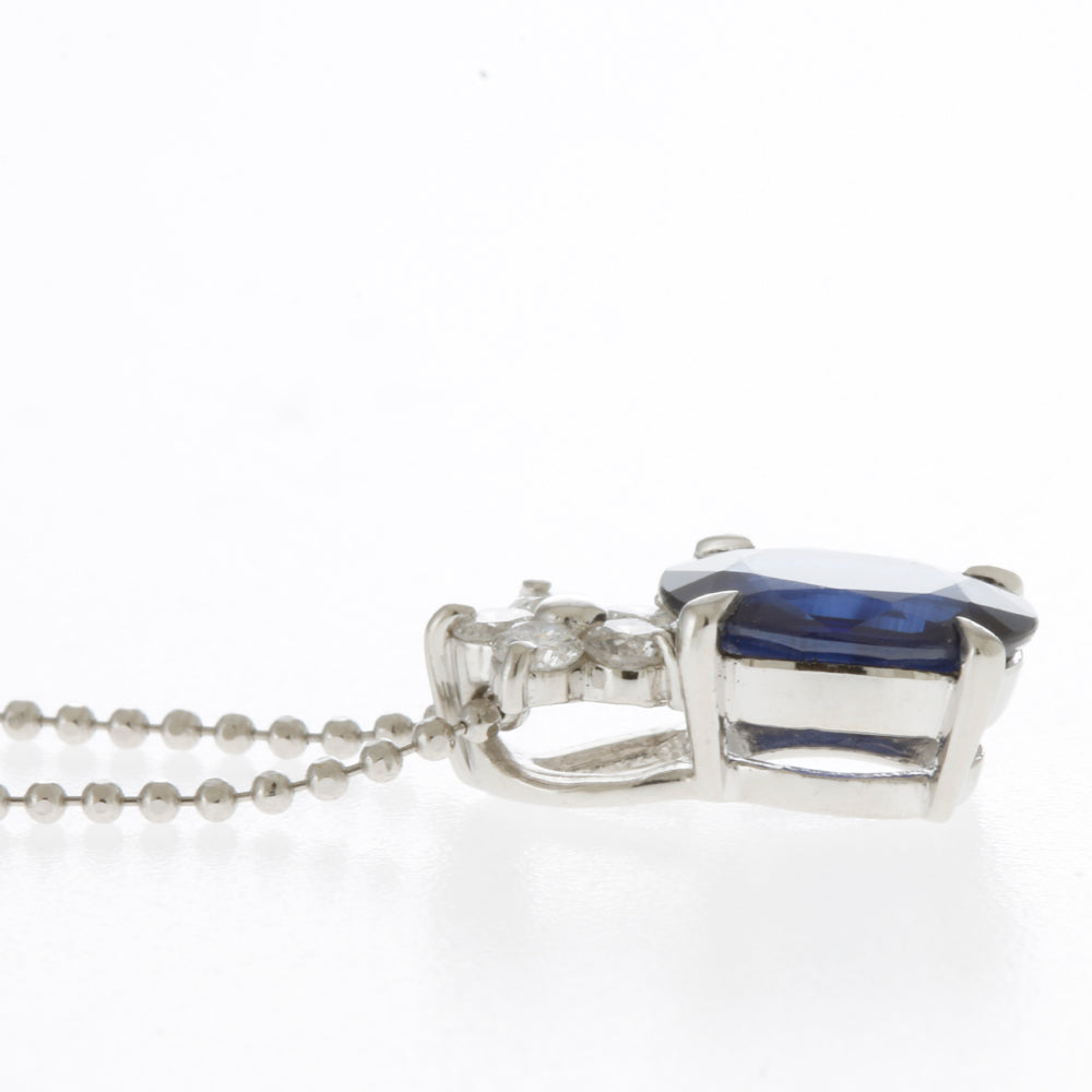 ネックレス 花 フラワー Pt850プラチナ サファイア 1.63ct