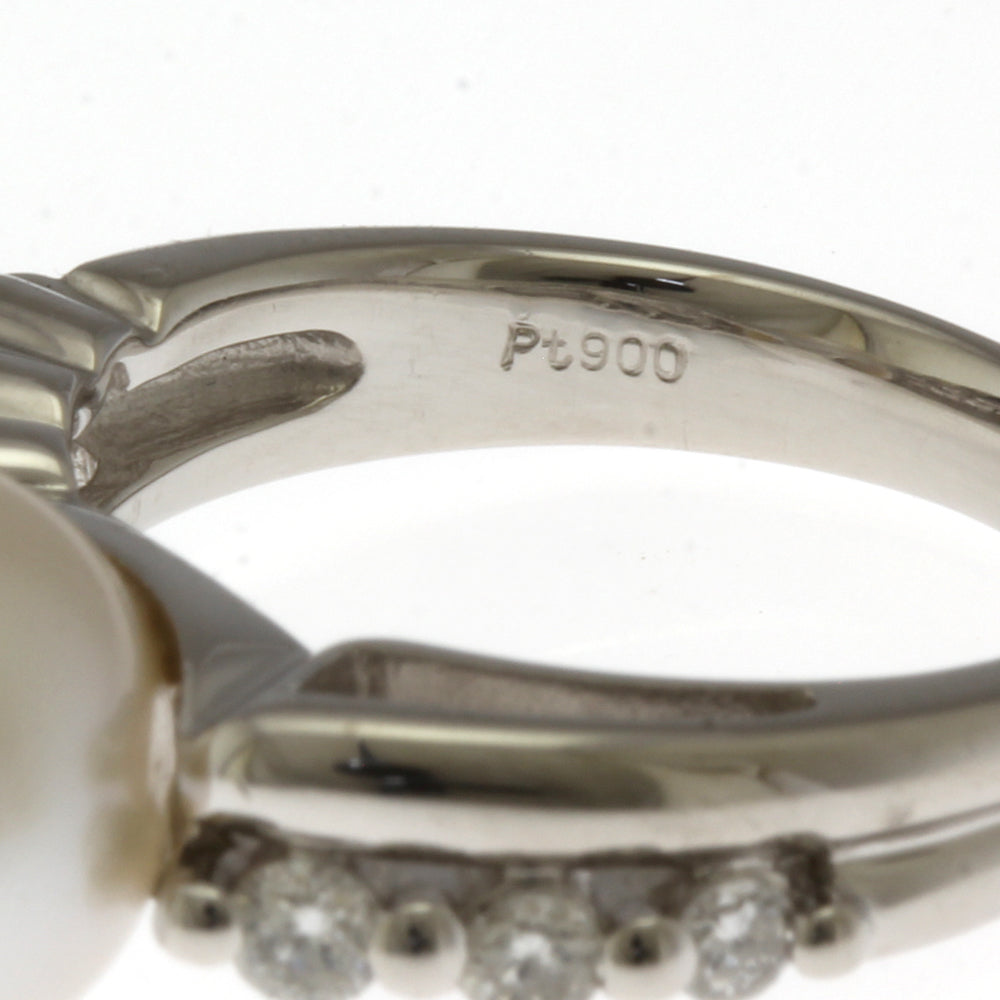 リング・指輪 11号 Pt900プラチナ パール ダイヤモンド 0.31ct レディース 中古