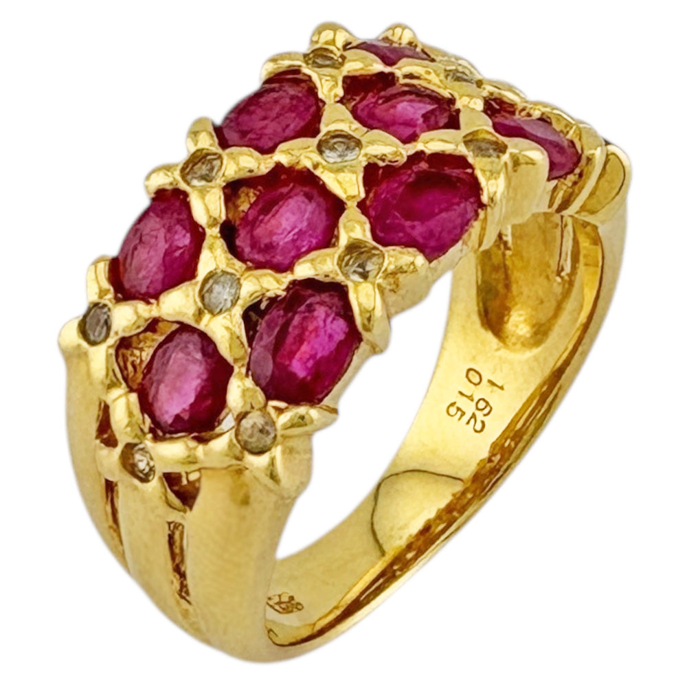 リング 指輪 10.5号 18金 ルビー 1.62ct ダイヤモンド 0.15ct