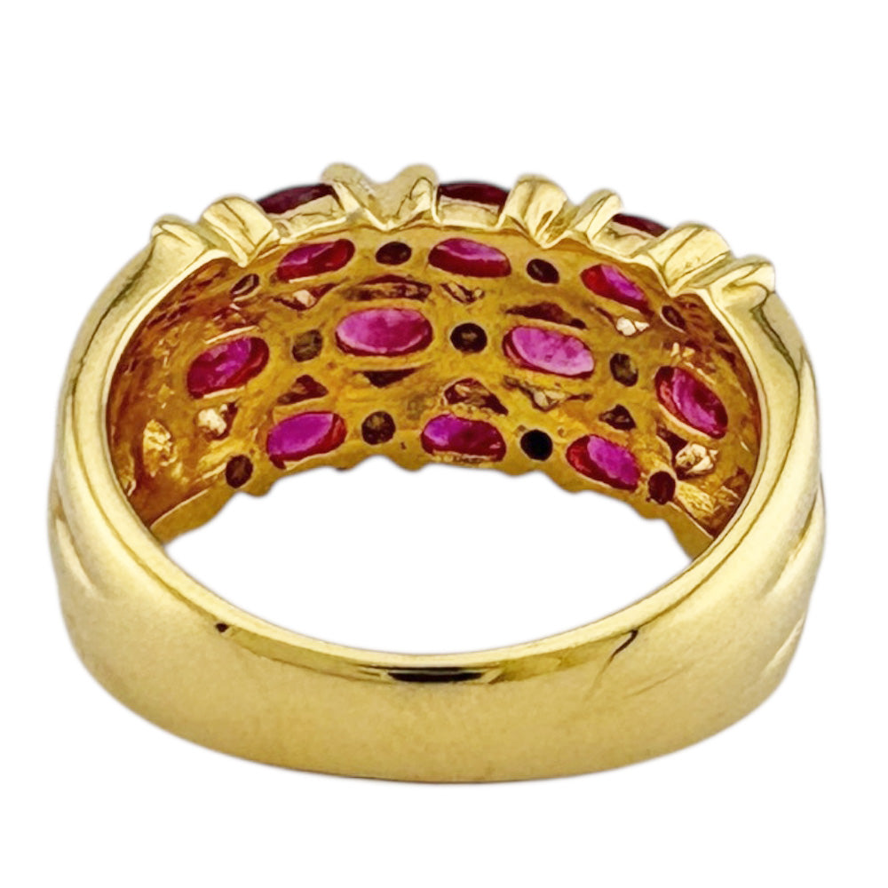 リング 指輪 10.5号 18金 K18イエローゴールド ルビー レディース 中古  