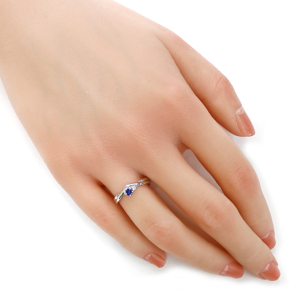 リング 指輪 10号 Pt900プラチナ サファイア ダイヤモンド 0.01ct  