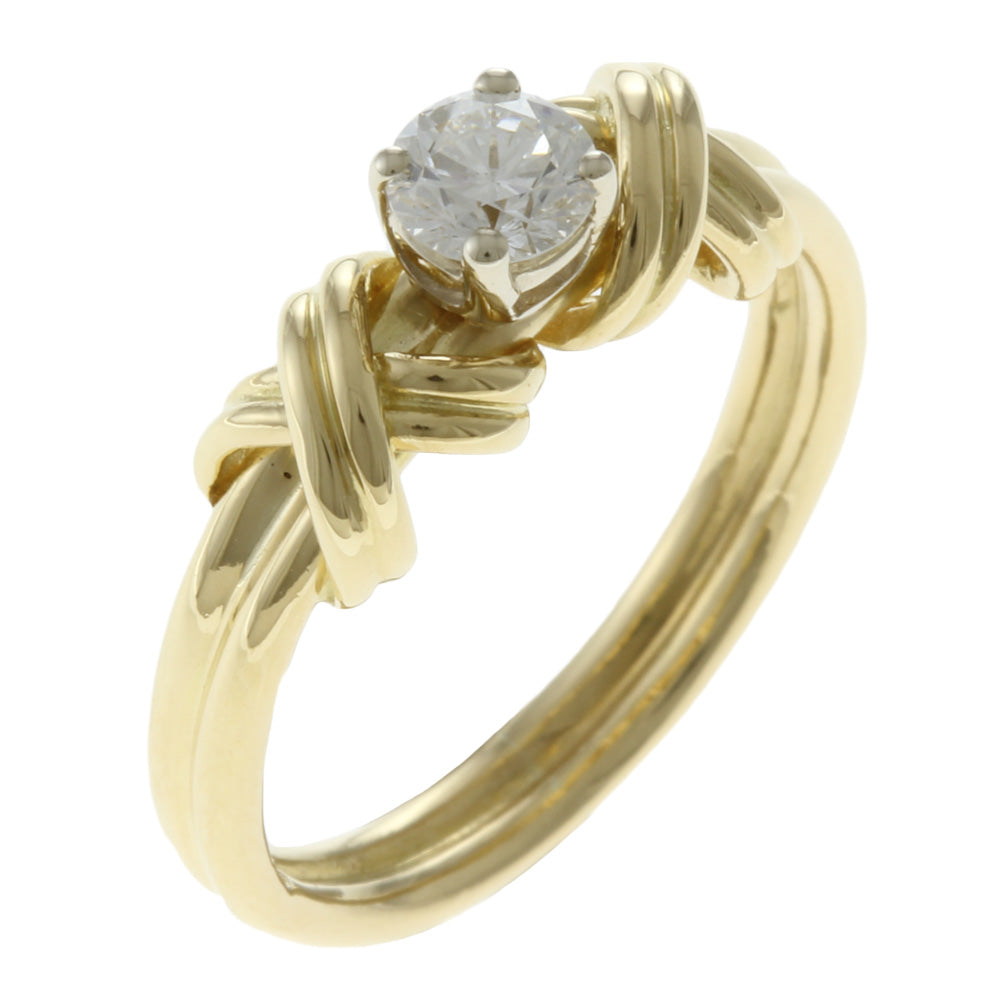 K18 ダイヤモンド リング 6 B062411) K18 YG リング 指輪 約6号