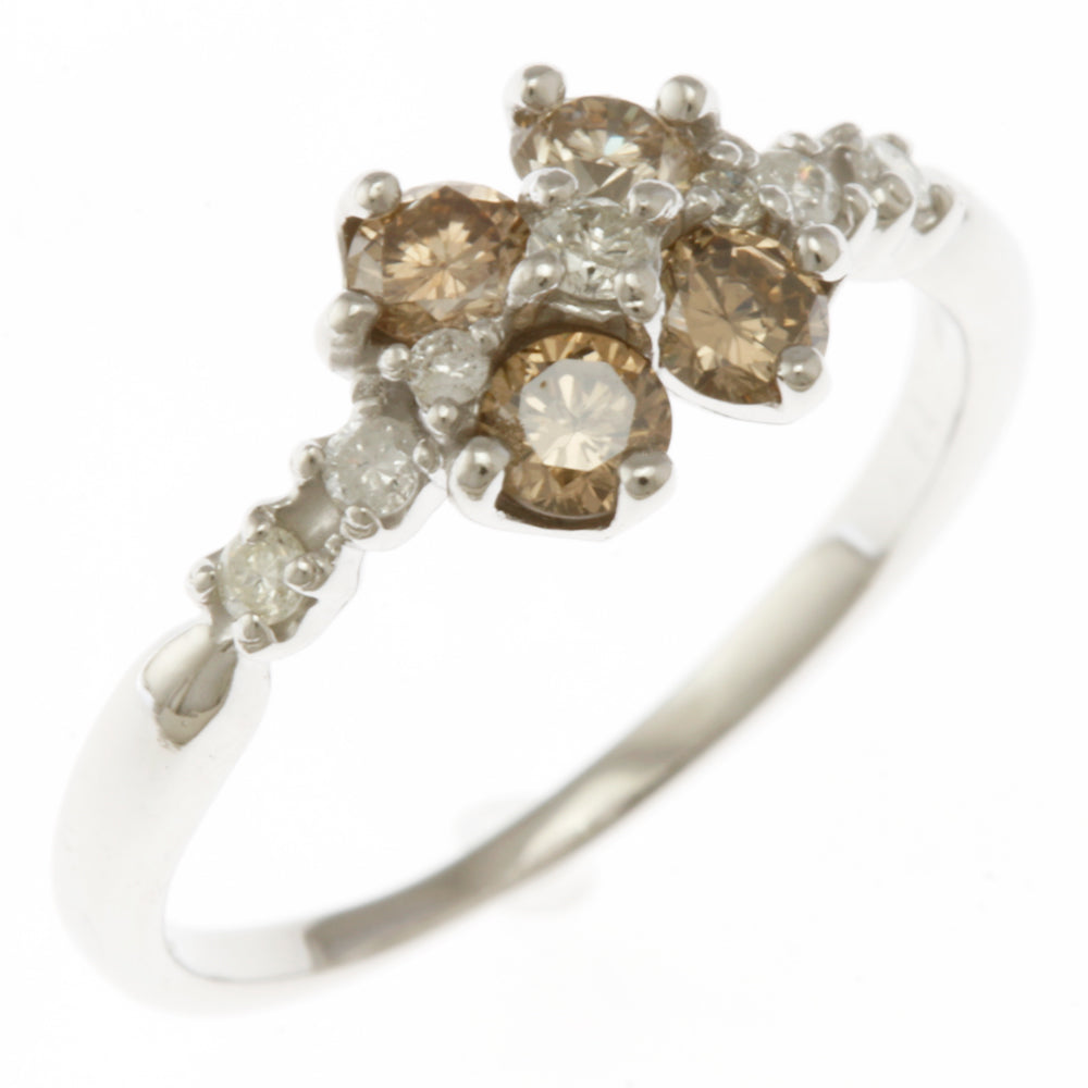 リング・指輪 11号 18金 花 フラワー K18ホワイトゴールド  