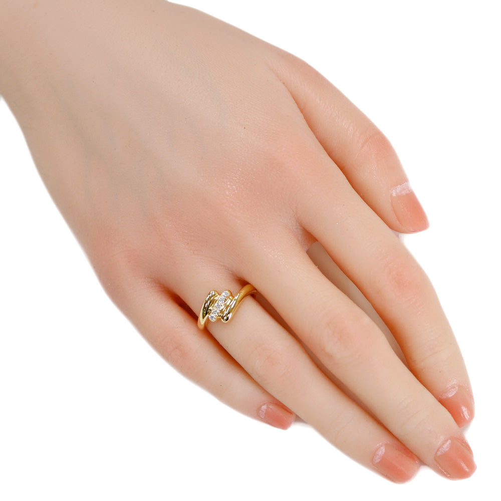 リング 指輪 10号 18金 K18イエローゴールド ダイヤモンド 0.10ct