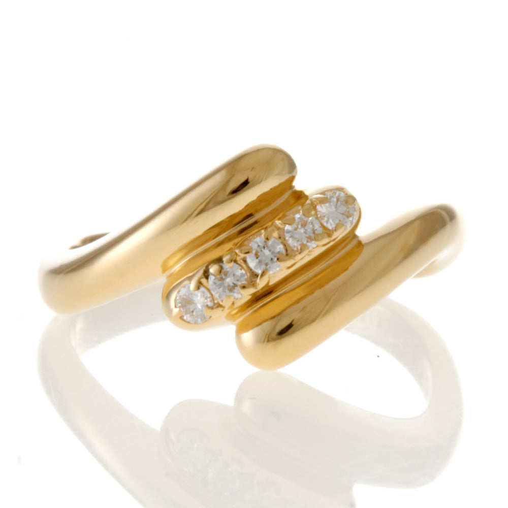 リング 指輪 10号 18金 K18イエローゴールド ダイヤモンド 0.10ct