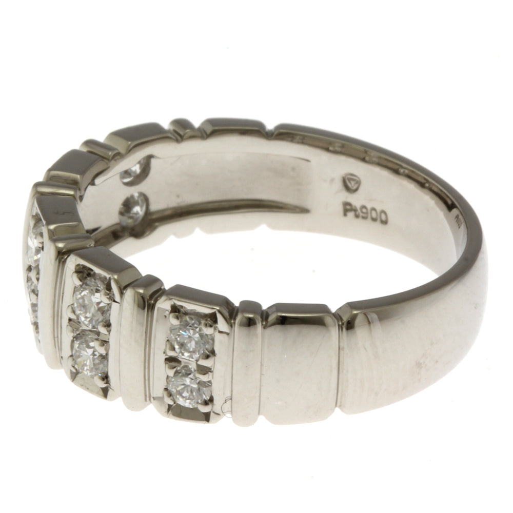 pt900 k18 ダイヤリング　　　17号 17号 時計ベルト風 コンビ ダイヤモンド 0.10ct リング・指輪 K18