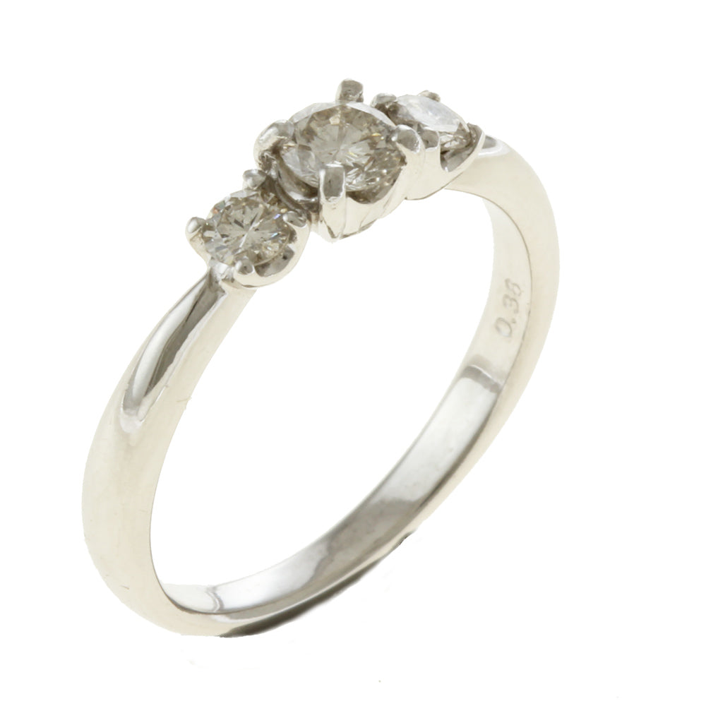リング 指輪 9号 Pt900プラチナ ダイヤモンド 0.38ct レディース 中古 