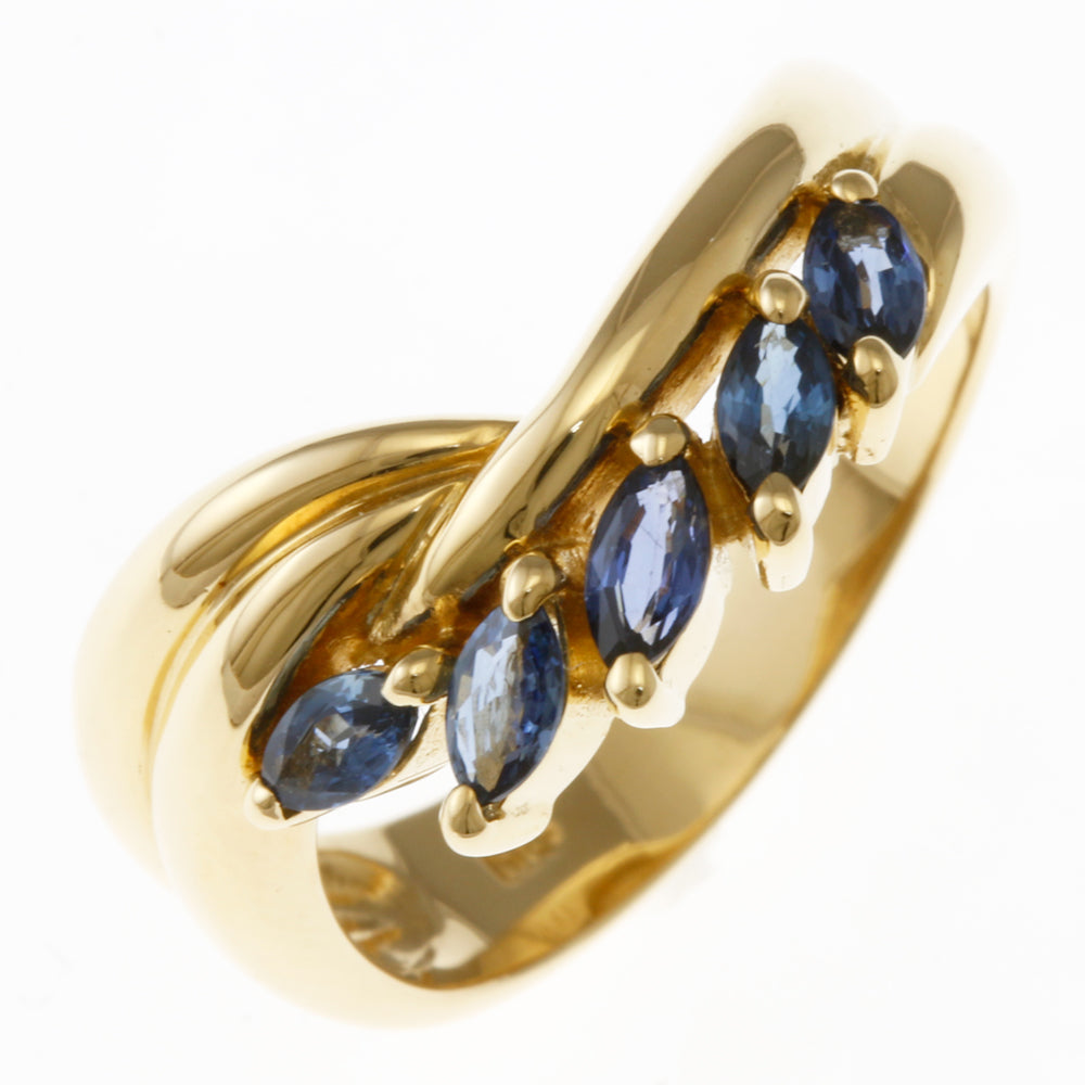 リング 指輪 11.5号 18金 K18イエローゴールド サファイア 0.53ct  