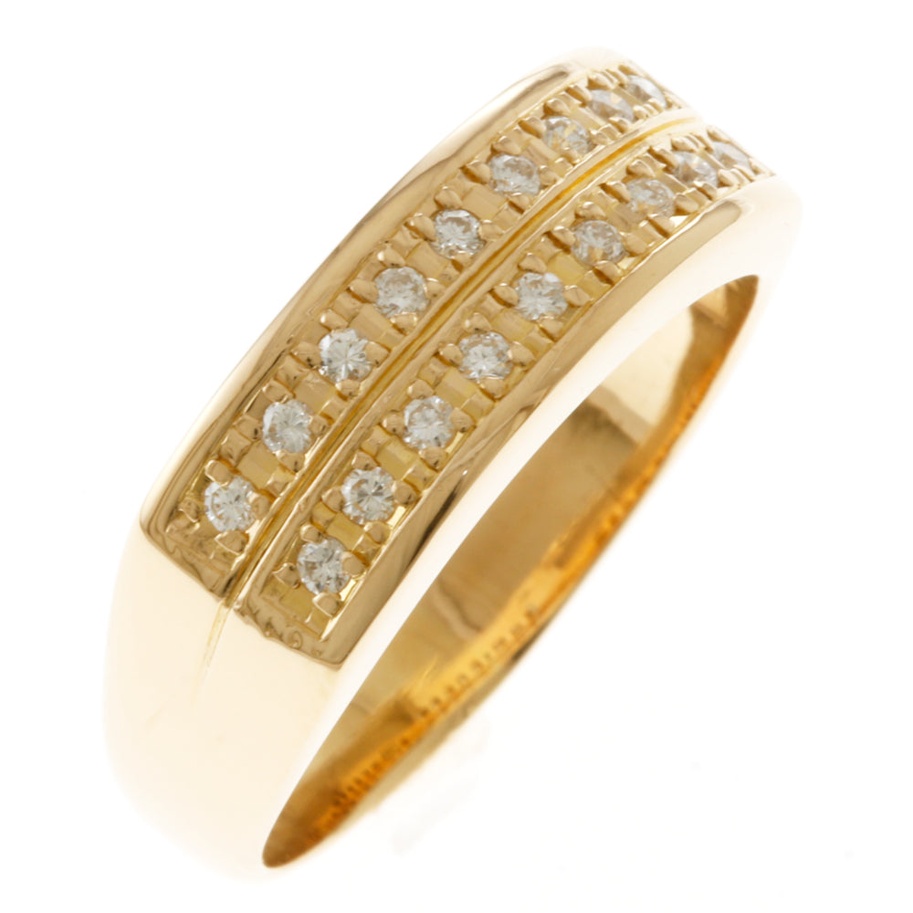リング・指輪 13.5号 18金 K18イエローゴールド ダイヤモンド 0.18ct 