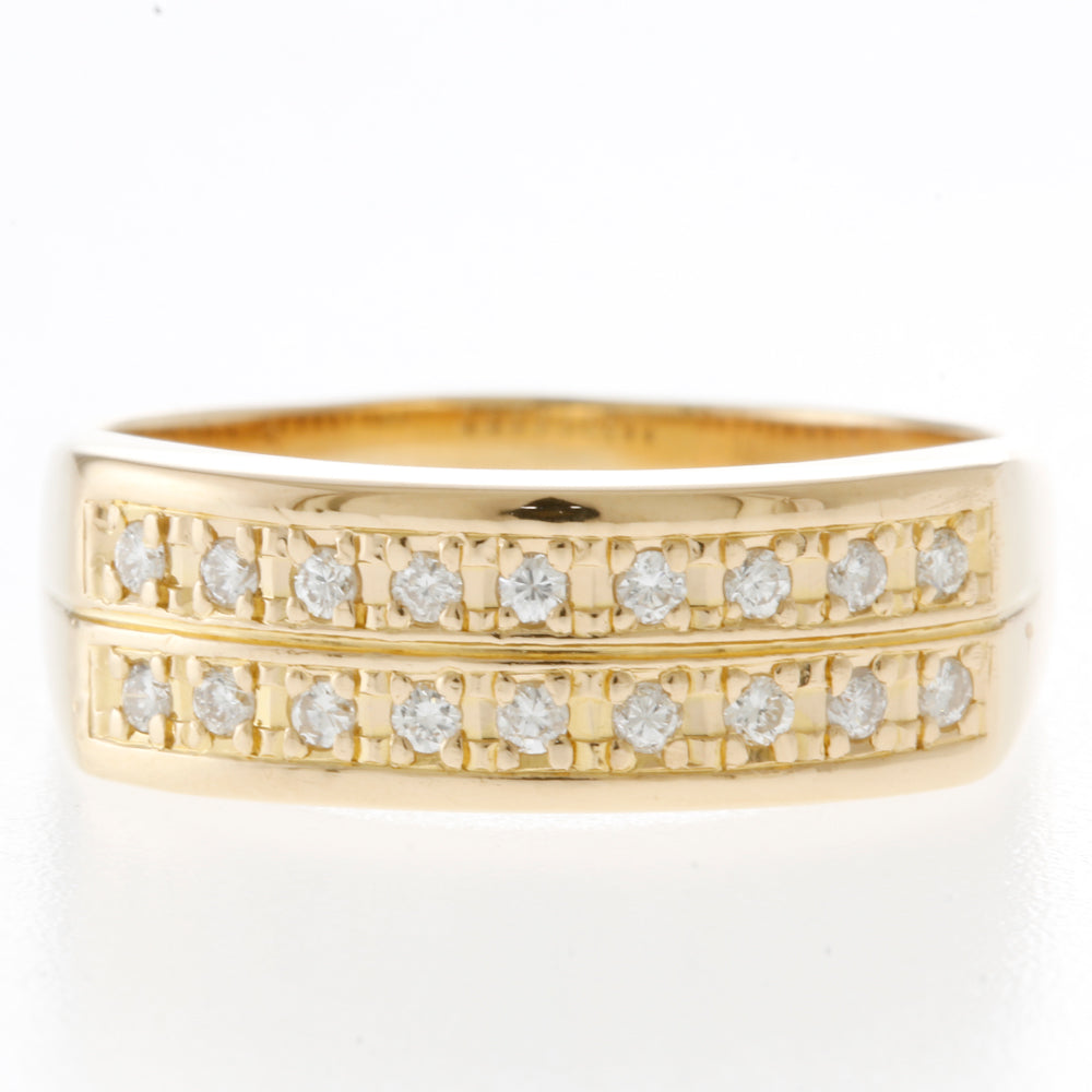 リング・指輪 13.5号 18金 K18イエローゴールド ダイヤモンド 0.18ct 