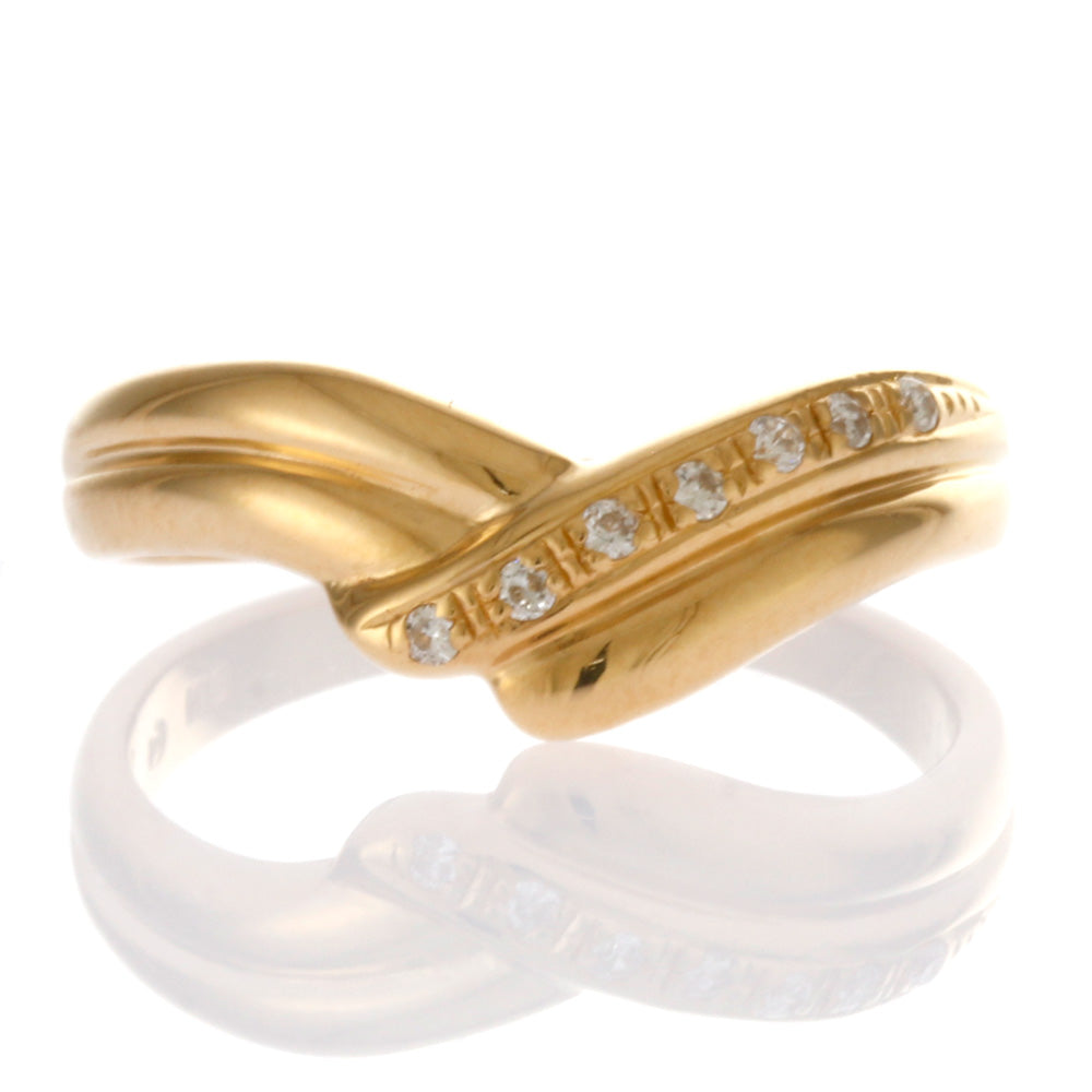 K18 18金　リング　15号 リング 指輪 15号 18金 K18イエローゴールド ダイヤモンド 0.07