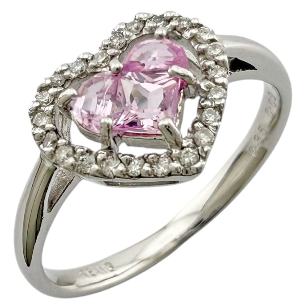 リング 指輪 11.5号 18金 K18ホワイトゴールド ピンクサファイア  