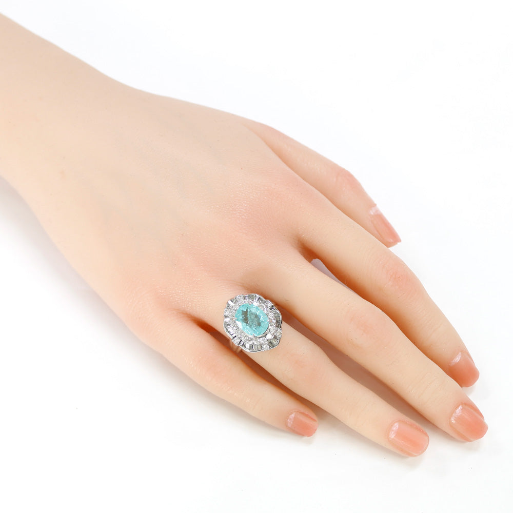 リング 指輪 11号 Pt900プラチナ パライバトルマリン 3.27ct  