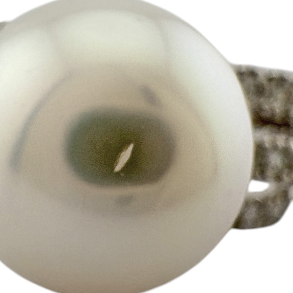 リング 指輪 20号 Pt900プラチナ パール ダイヤモンド 0.58ct 