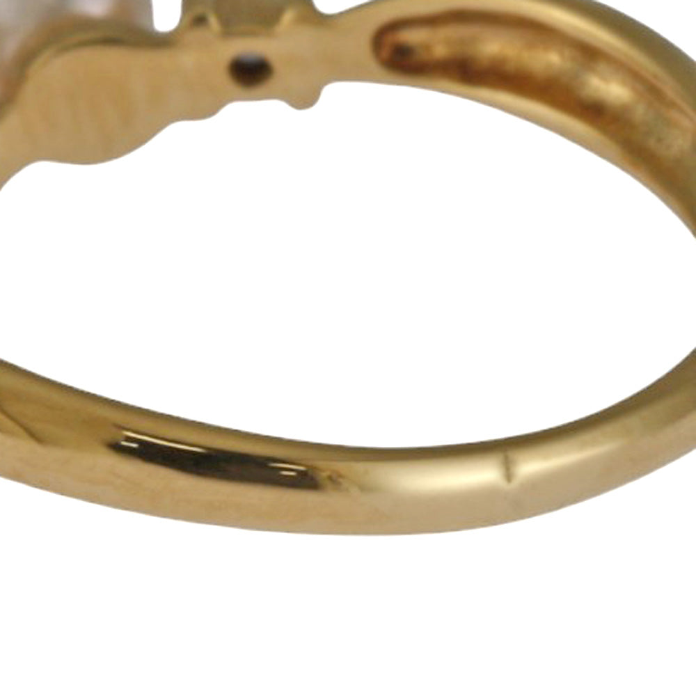 V字 リング 指輪 10号 18金 K18イエローゴールド パール