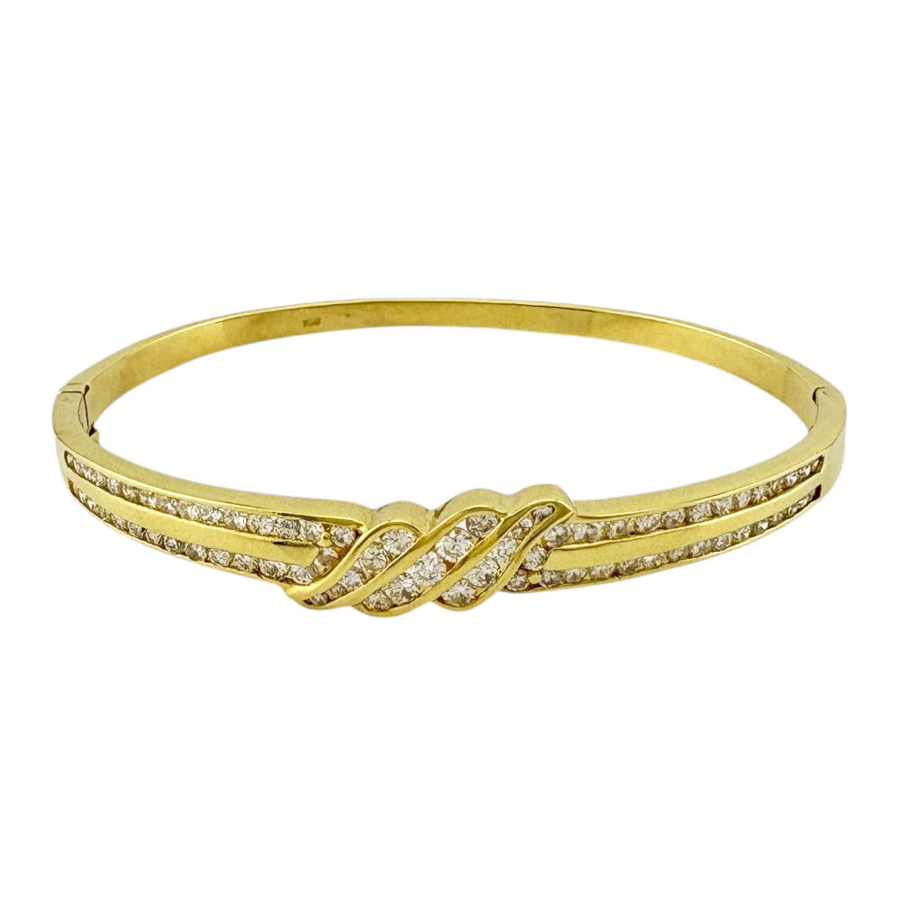 ゴールドクリスタルオクタゴンバングル バングル 18金 K18イエローゴールド ダイヤモンド レディース