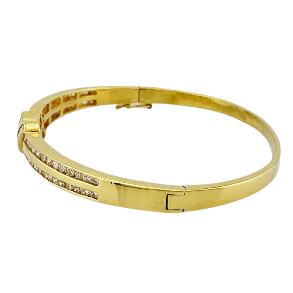 バングル 18金 K18イエローゴールド ダイヤモンド レディース