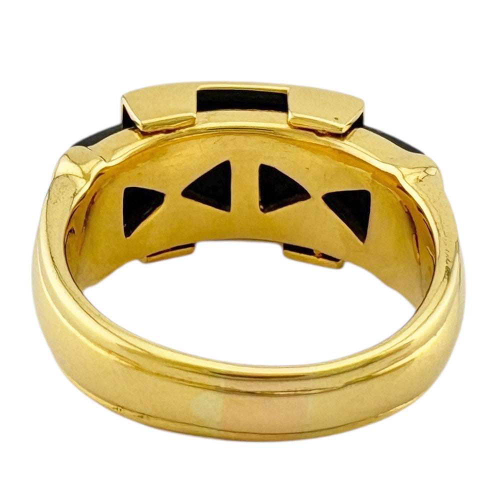 リング 指輪 12号 18金 K18イエローゴールド オニキス レディース 中古