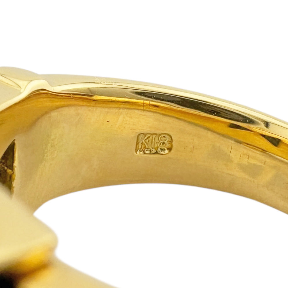 リング 指輪 12号 18金 K18イエローゴールド オニキス レディース 中古