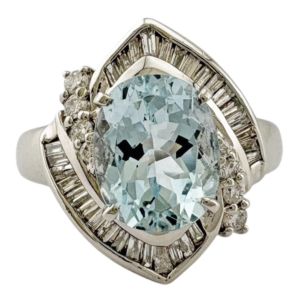 【国内鑑定済み】指輪　ヴィンテージ　ダイヤモンド　プラチナ　113 アウイナイト リング PLUSTER プラチナ Pt900 指輪 希少石