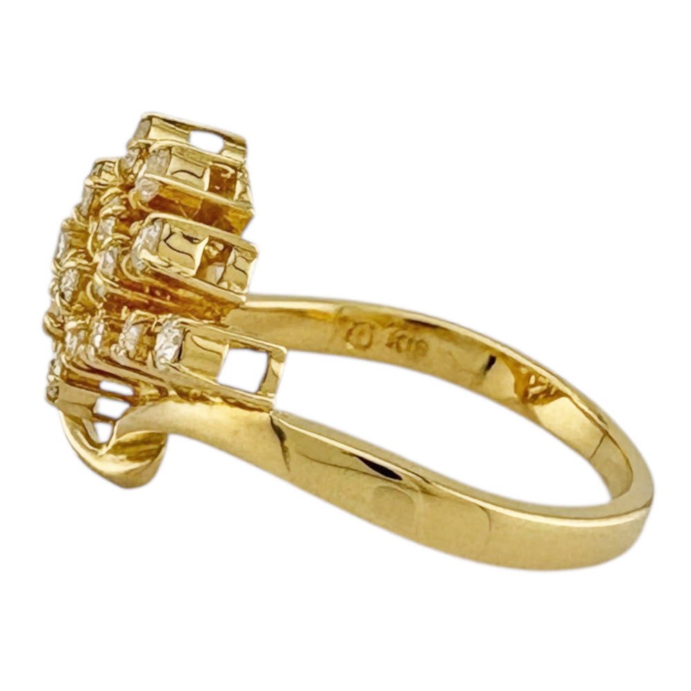 リング 指輪 9号 18金 K18イエローゴールド ダイヤモンド 0.45ct 