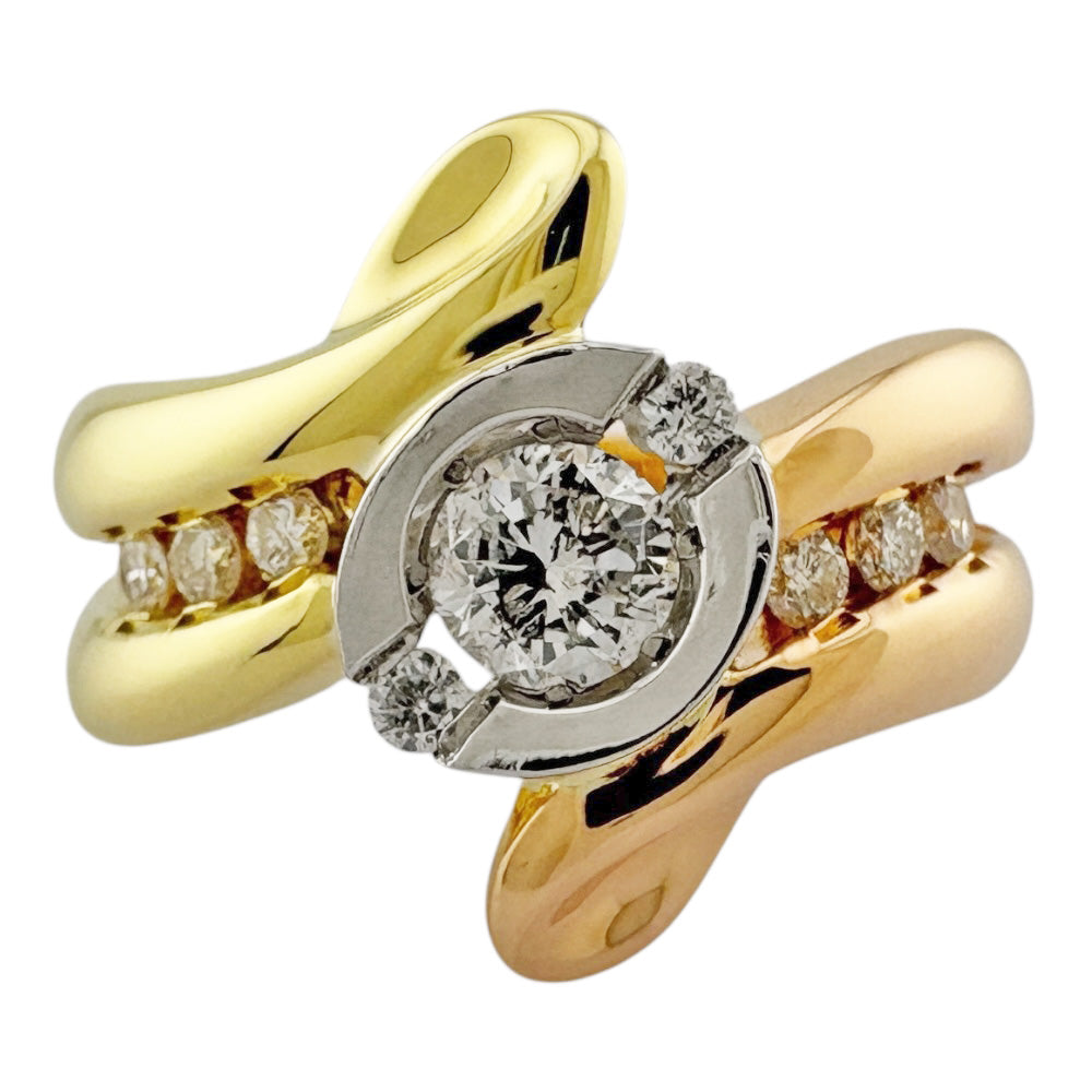 リング 指輪 10号 18金 ダイヤモンド 0.50ct レディース 中古3カラー 