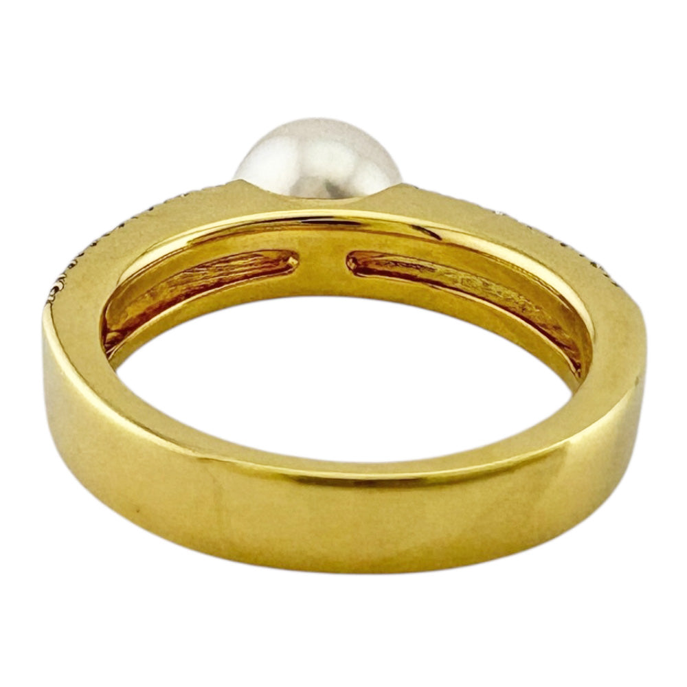 リング 指輪 9.5号 18金 K18イエローゴールド アコヤパール