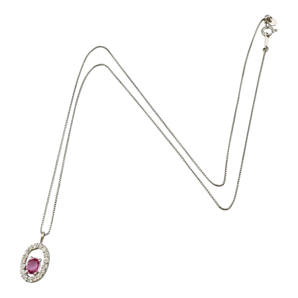 激安！早者勝ち! 天然ピンクサファイア ダイヤモンド PT850刻印 ネックレス 早い者勝ち! 天然サファイア ダイヤモンド PT850刻印 ネックレス