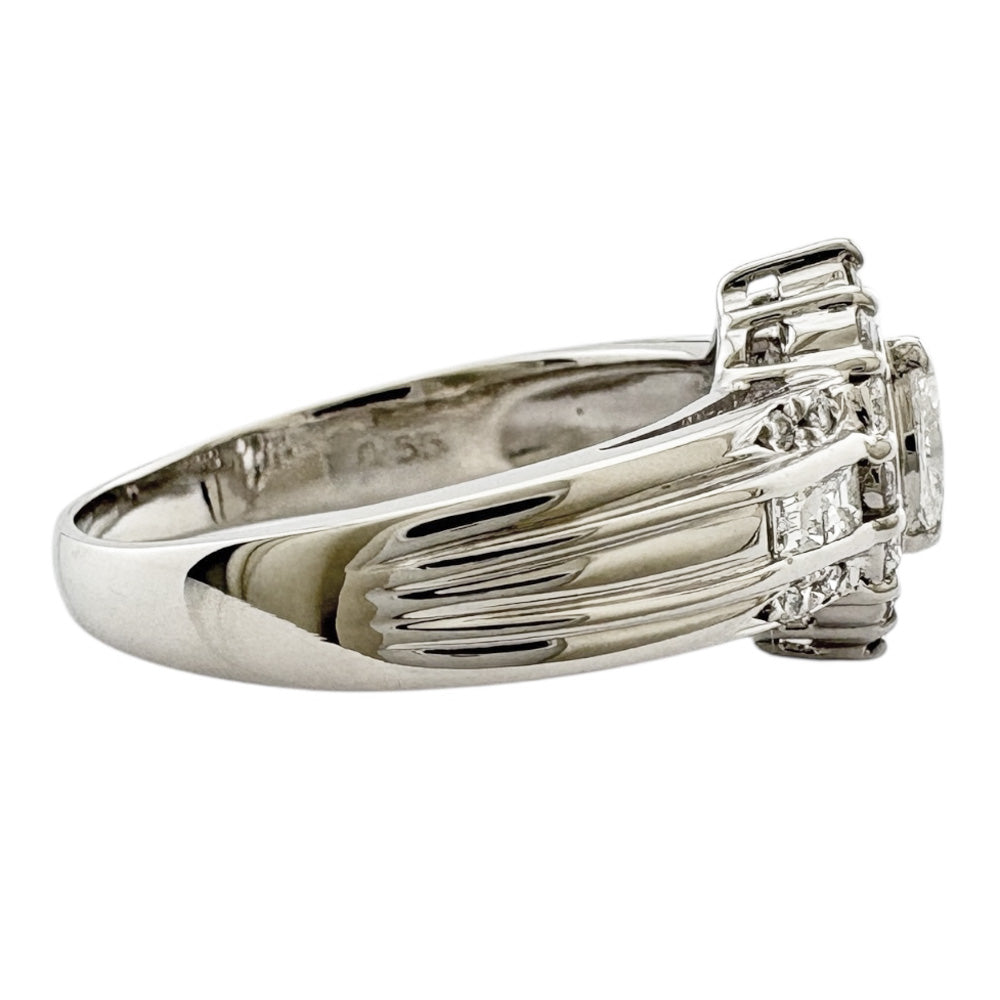 リング 指輪 17号 Pt900プラチナ ダイヤモンド レディース 中古