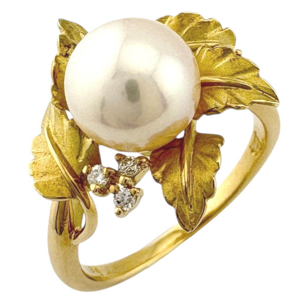 リング 指輪 13号 18金 K18イエローゴールド アコヤパール