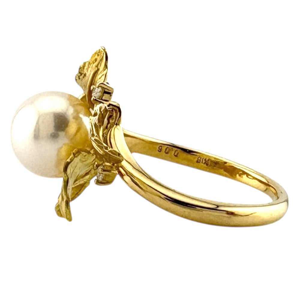 リング 指輪 13号 18金 K18イエローゴールド アコヤパール