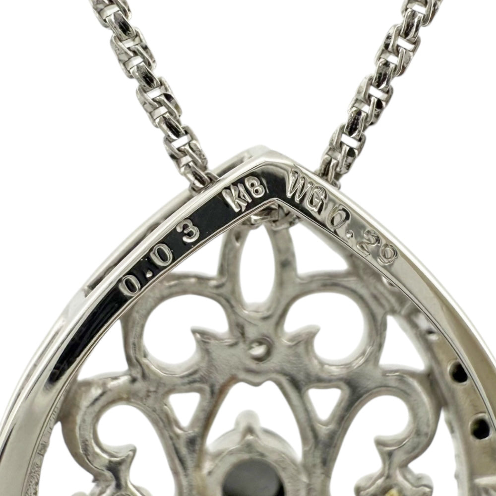 ネックレス 18金 K18ホワイトゴールド ダイヤモンド レディース 中古