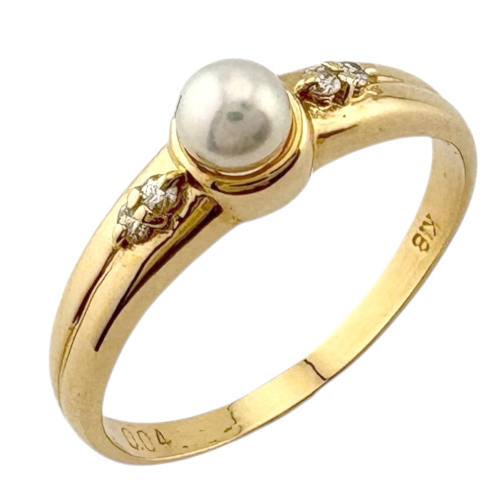 リング 指輪 12号 18金 K18イエローゴールド パール レディース