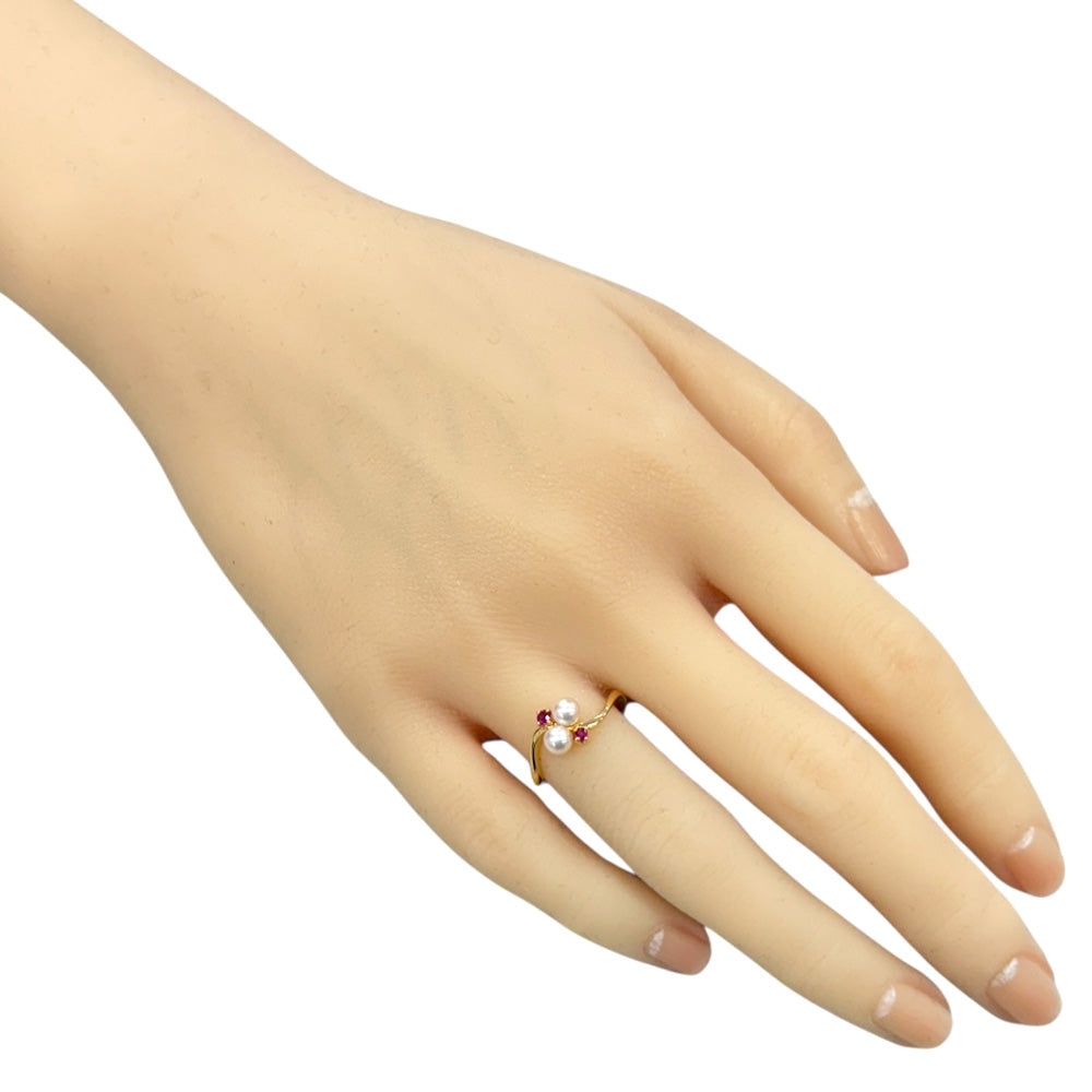 リング 指輪 10号 18金 K18イエローゴールド パール レディース 中古