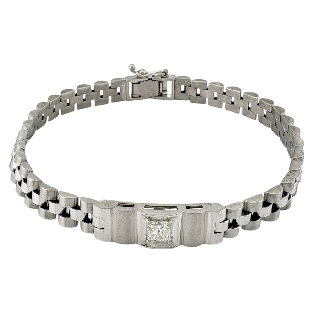 華奢　プラチナ　ブレスレット　pt850 ブレスレット Pt850プラチナ ダイヤモンド 0.349ct レディース 中古