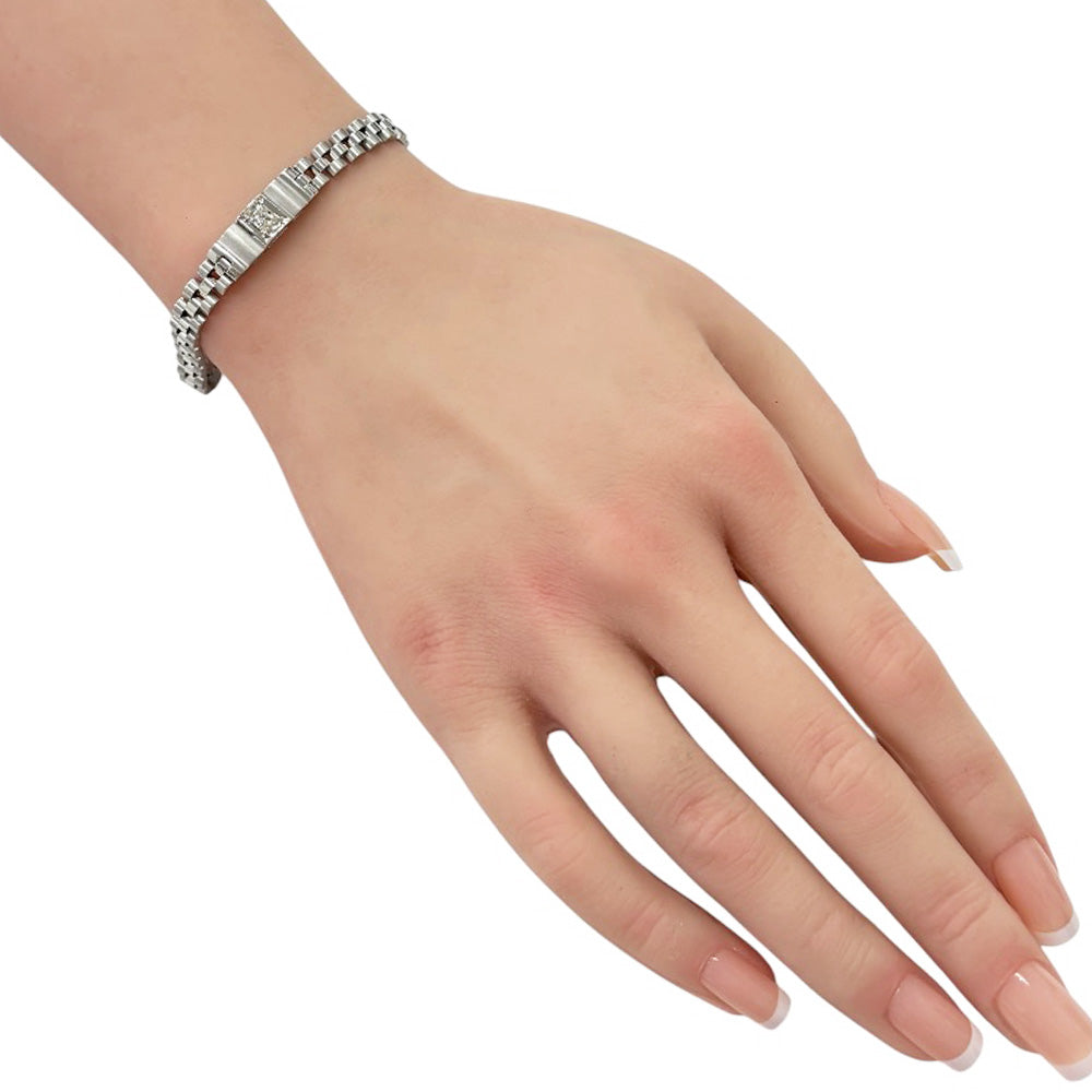 ブレスレット Pt850プラチナ ダイヤモンド 0.349ct レディース 中古