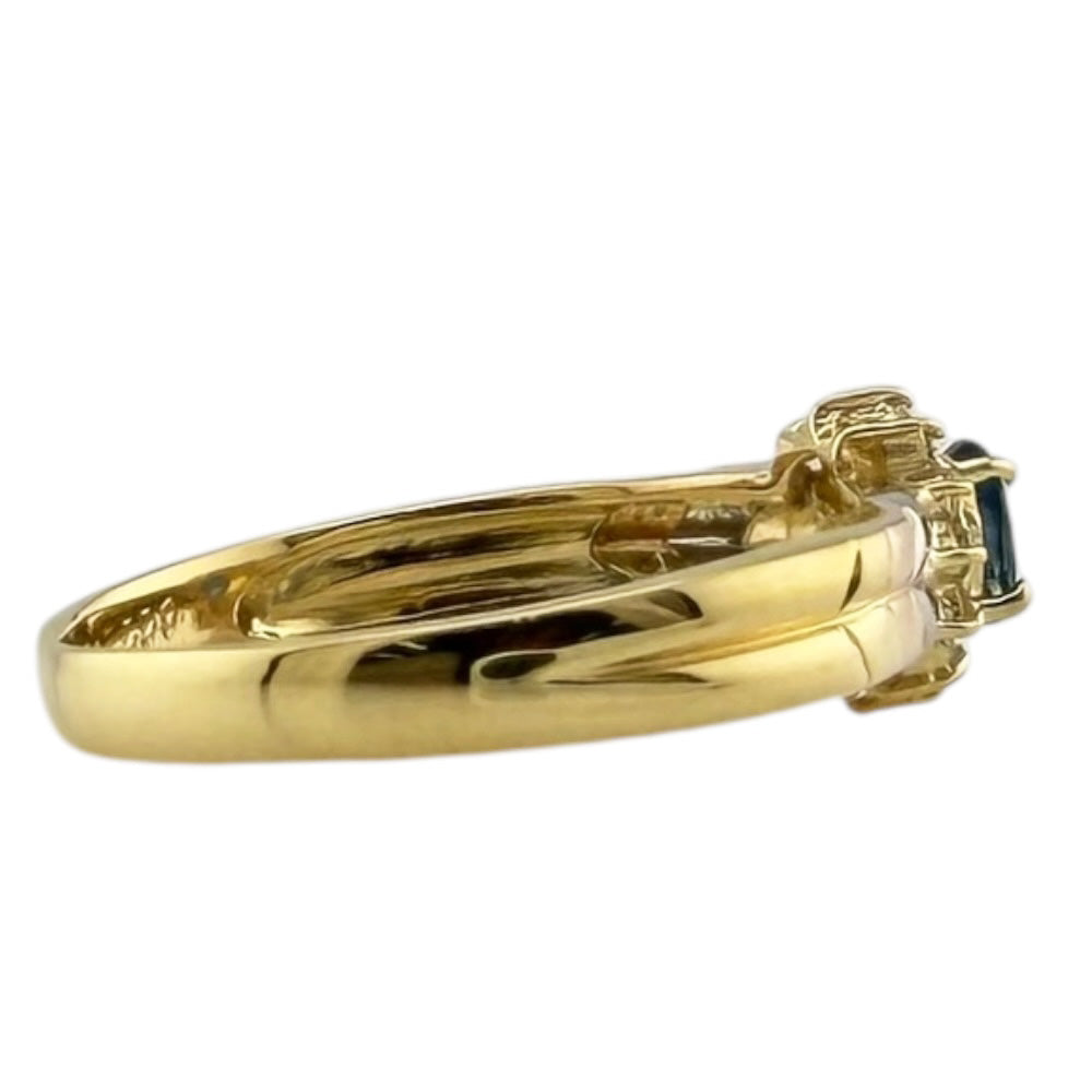 リング 指輪 12号 18金 K18ゴールド サファイア 0.22ct ダイヤモンド