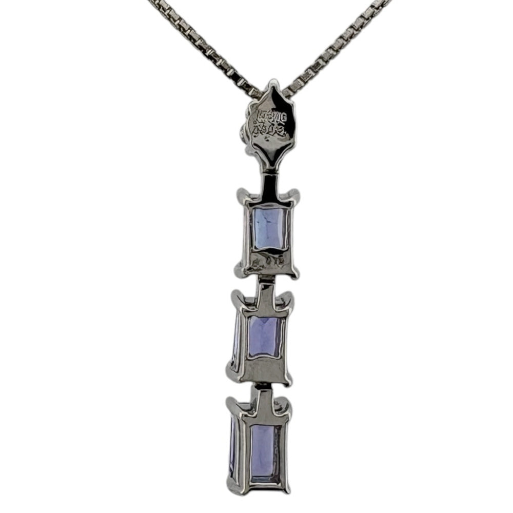 ネックレス 18金 K18ホワイトゴールド タンザナイト 0.96ct