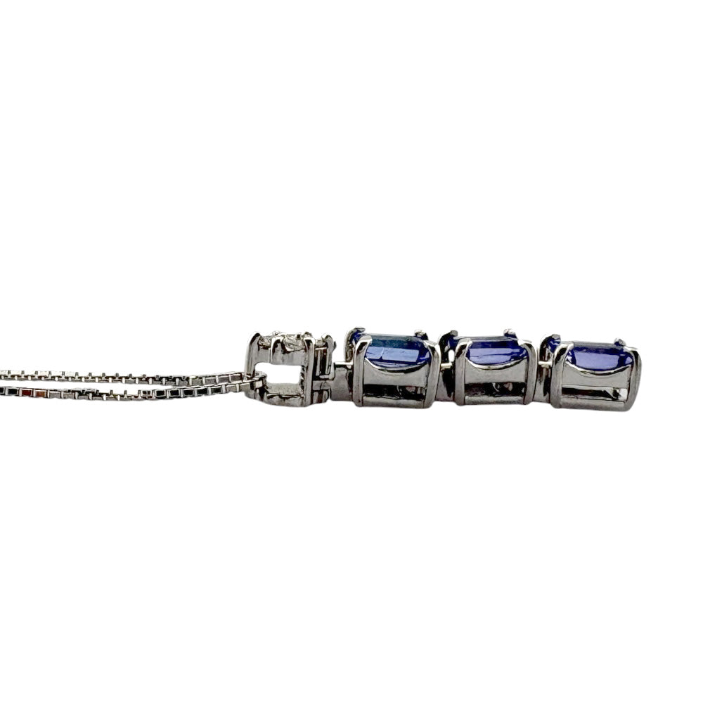 ネックレス 18金 K18ホワイトゴールド タンザナイト レディース 中古