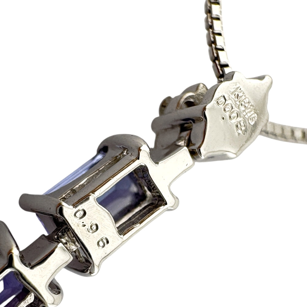 遺品整理　ホワイトゴールドネックレス　ゴールドネックレス　k18wg　ジャンク ネックレス 18金 K18ホワイトゴールド タンザナイト レディース 中古