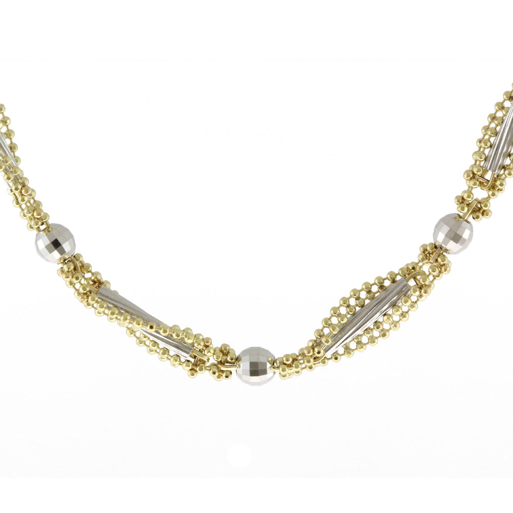 Used] K18 Pt850 Necklace Mirror Ball 18K Gold K18 Gold Pt850 