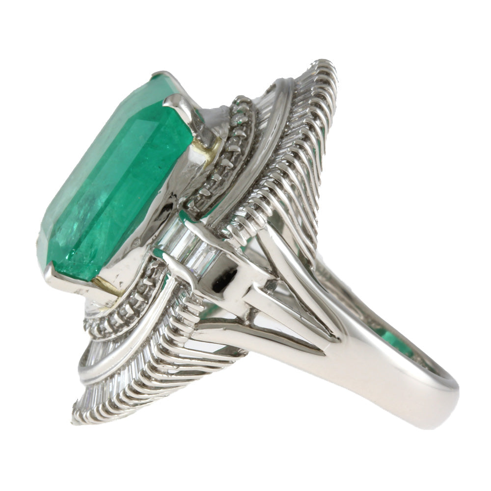 CGL鑑別書付き コロンビア産エメラルド ゴージャス リング・指輪 12号