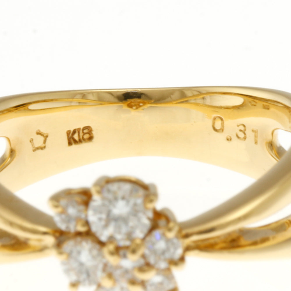 リング 指輪 12号 18金 K18イエローゴールド ダイヤモンド 0.31ct 